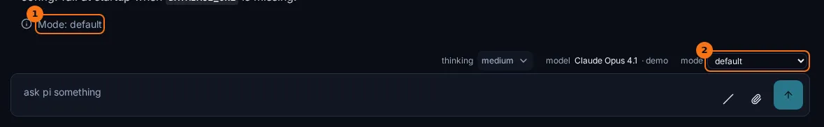 The mode line and the mode selector